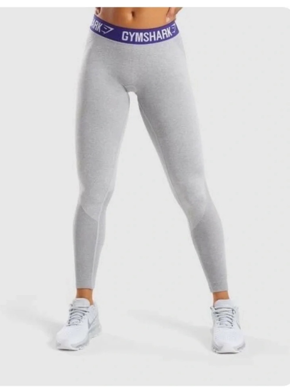 Gymshark Flex Leggings, grey with purple waistband size Medium